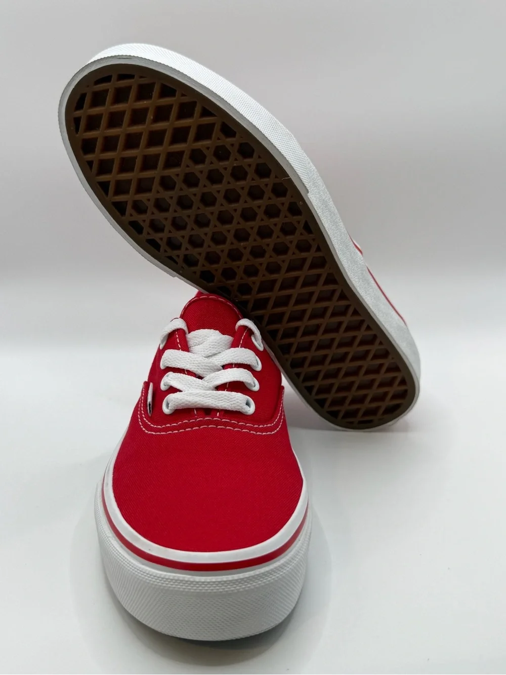 Vans Classic Red Canvas Sneakers with White Laces